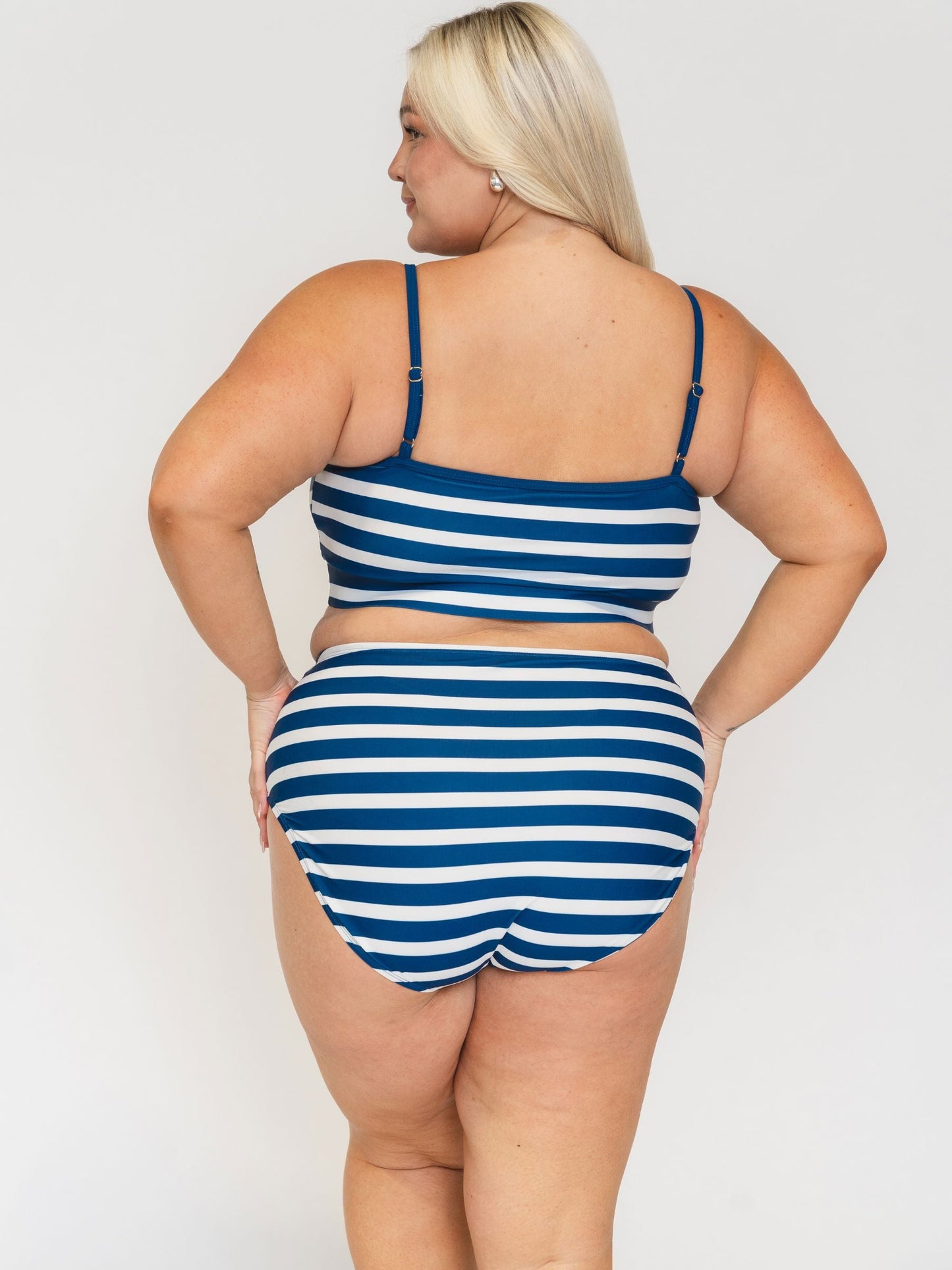 Navy Stripe High-Waist Bottom