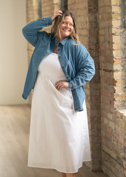 Eleanor White A-line Maxi Dress - FINAL SALE