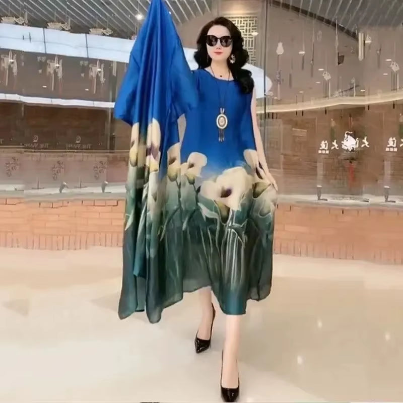 Elegant Print Two-Piece Summer Dress Set for Women
