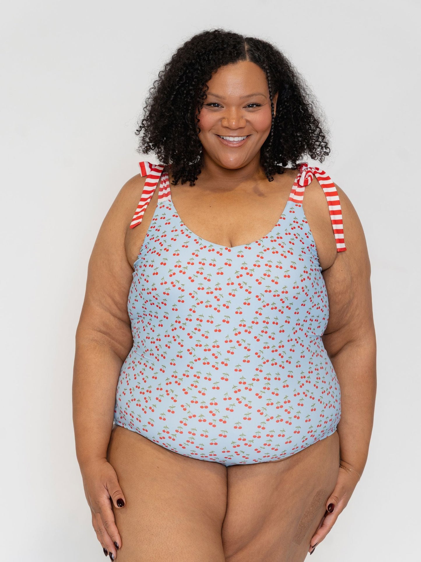 Cherries Shoulder-Tie One-Piece