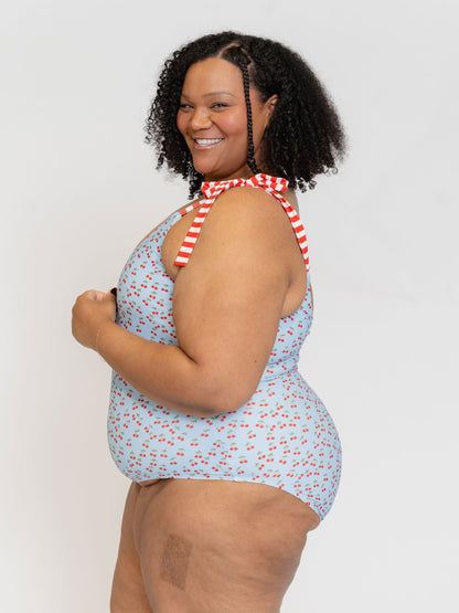 Cherries Shoulder-Tie One-Piece