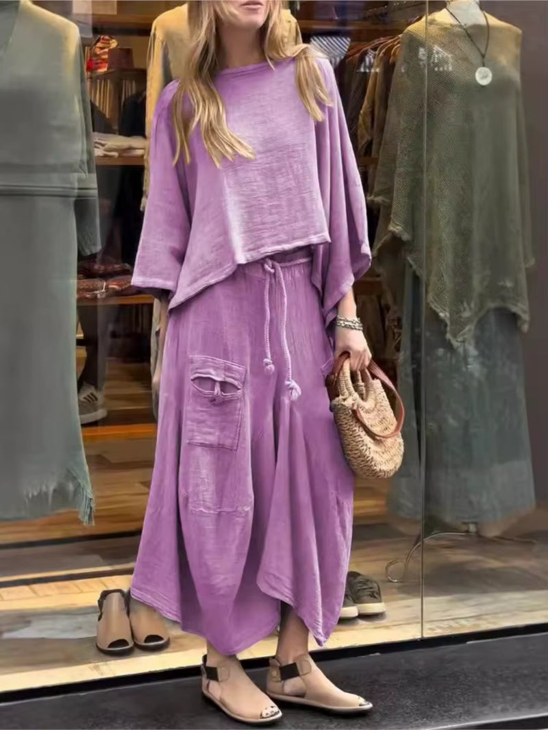 Autumn Lace-Up Skirt Set for Effortless Elegance