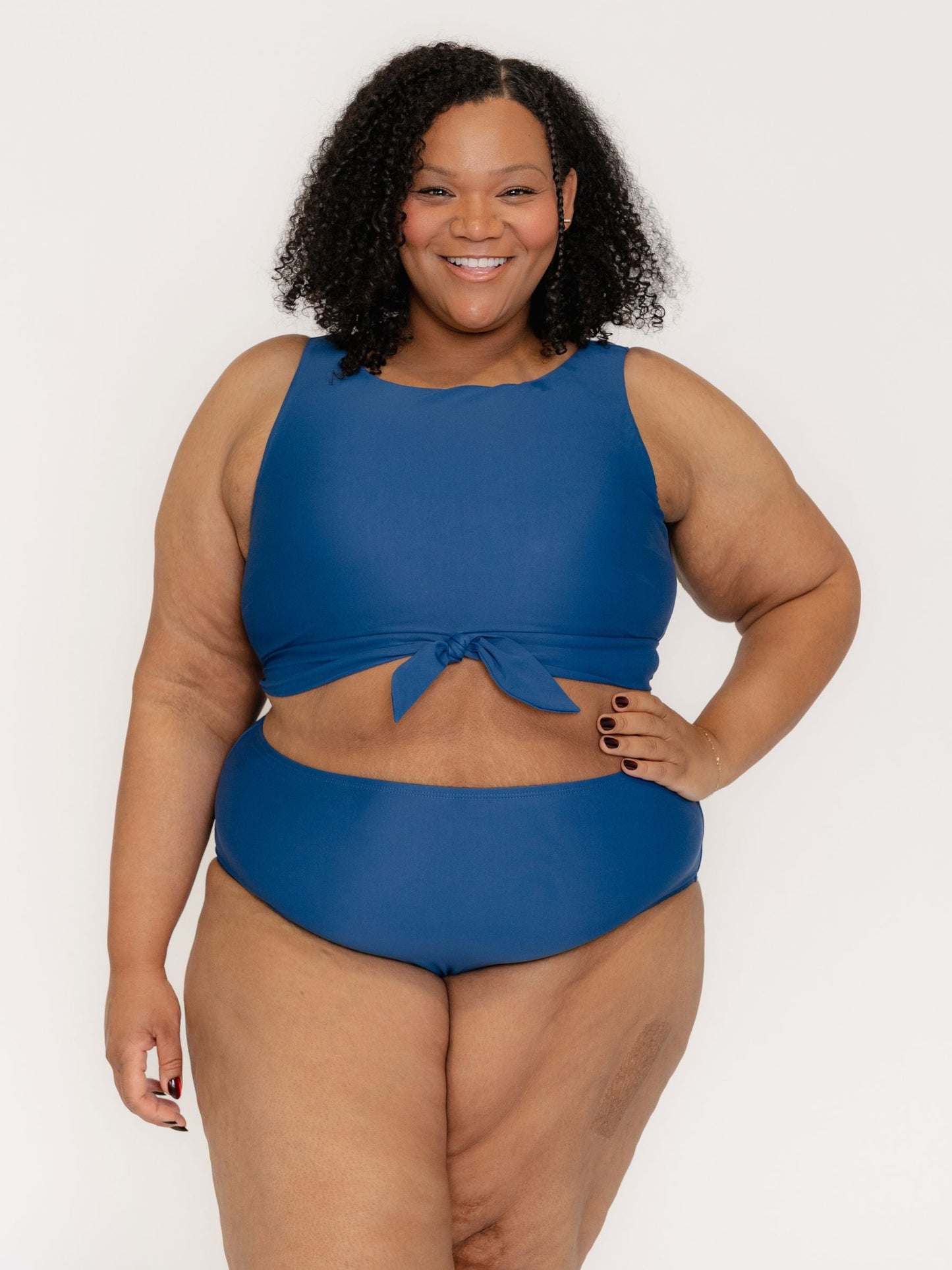 Navy High-Waist Bottom