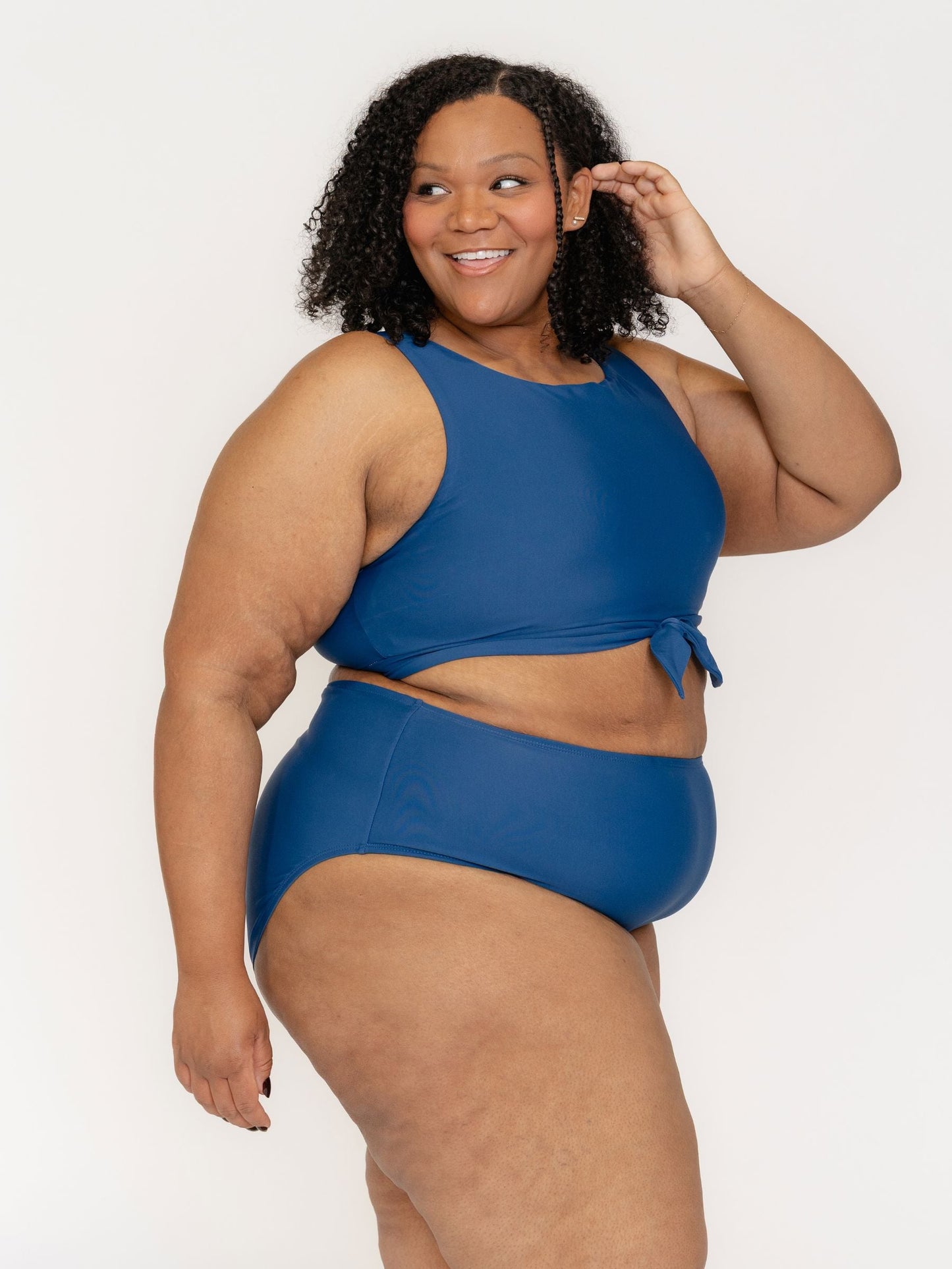 Navy High-Waist Bottom