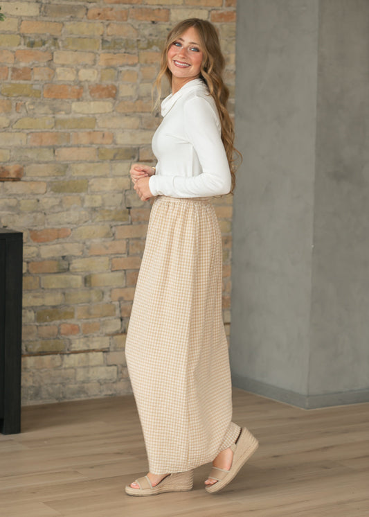 Rayne Modern Gingham Maxi Skirt