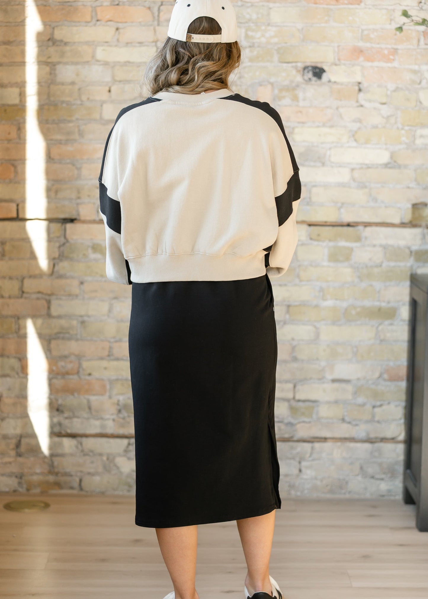 Abbie Mesh Detail Knit Midi Skirt