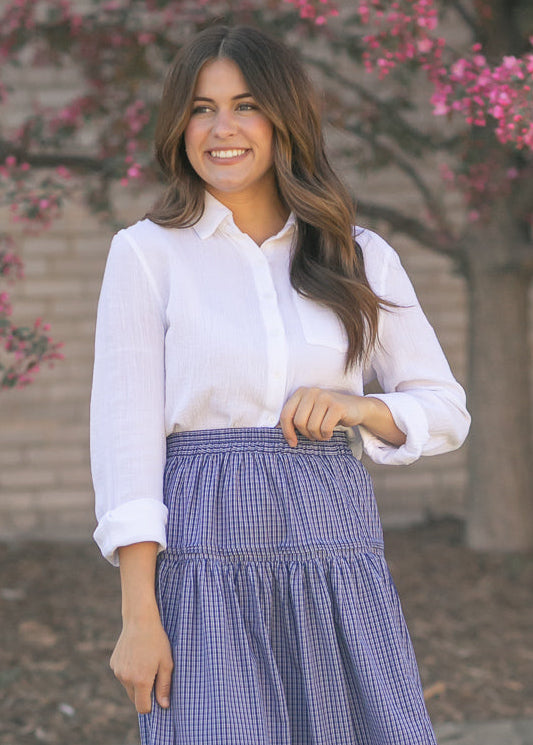Bailey Cotton Gauze Button Down Top