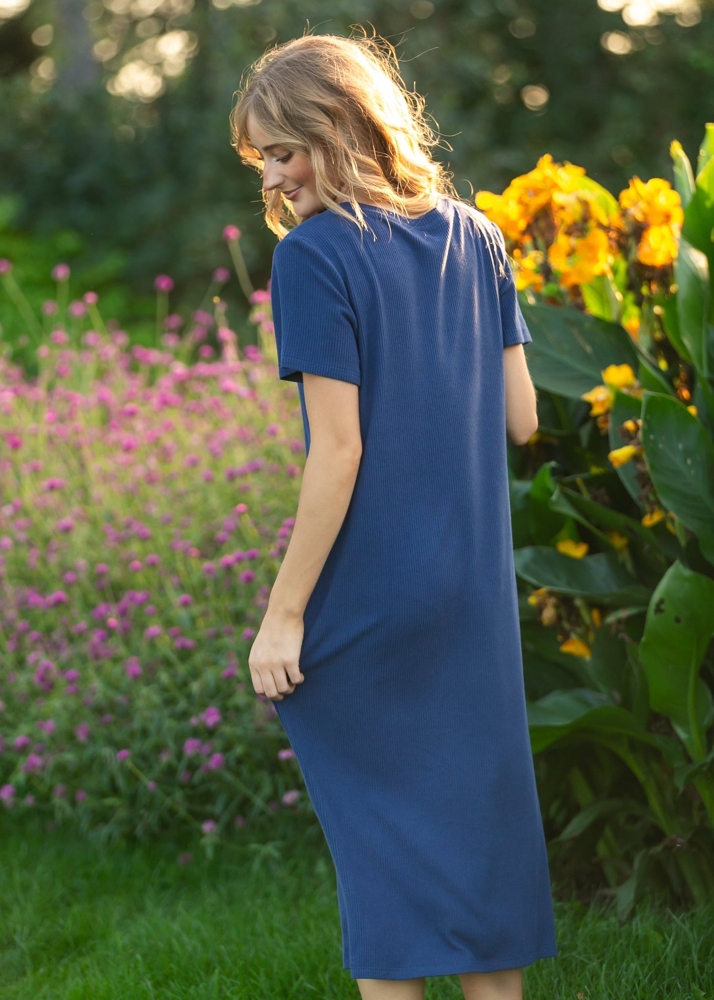 Baylor Navy Ribbed T-shirt Dress