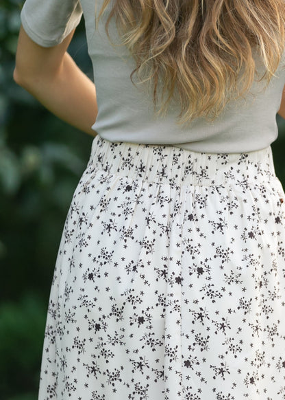 Braylyn Brown Floral Midi Skirt - FINAL SALE