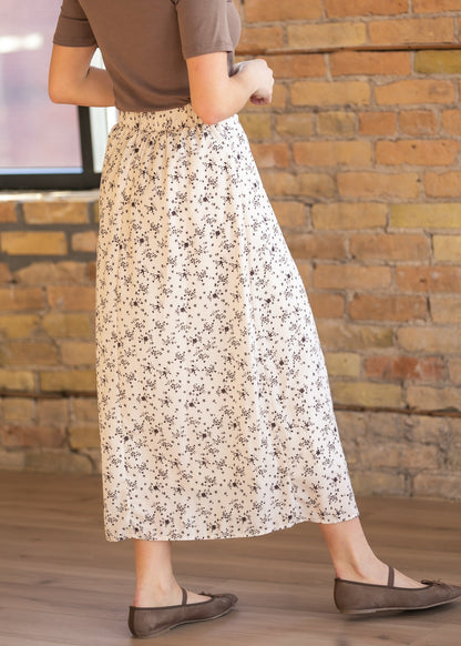 Braylyn Brown Floral Midi Skirt - FINAL SALE