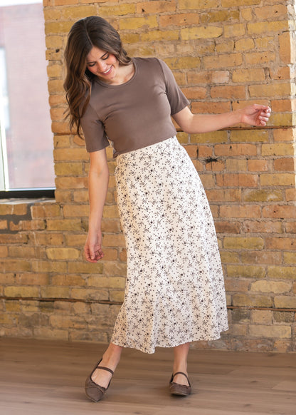 Braylyn Brown Floral Midi Skirt - FINAL SALE