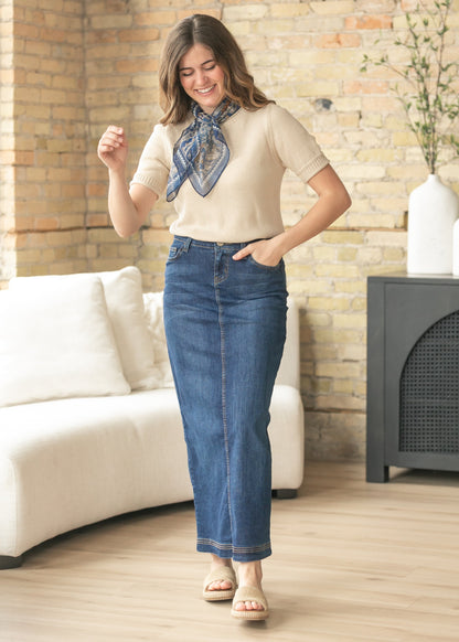 Bria Dark Wash Denim Maxi Skirt - FINAL SALE