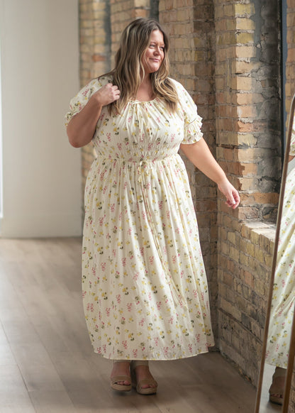 Celine Puff Sleeve Floral Maxi Dress