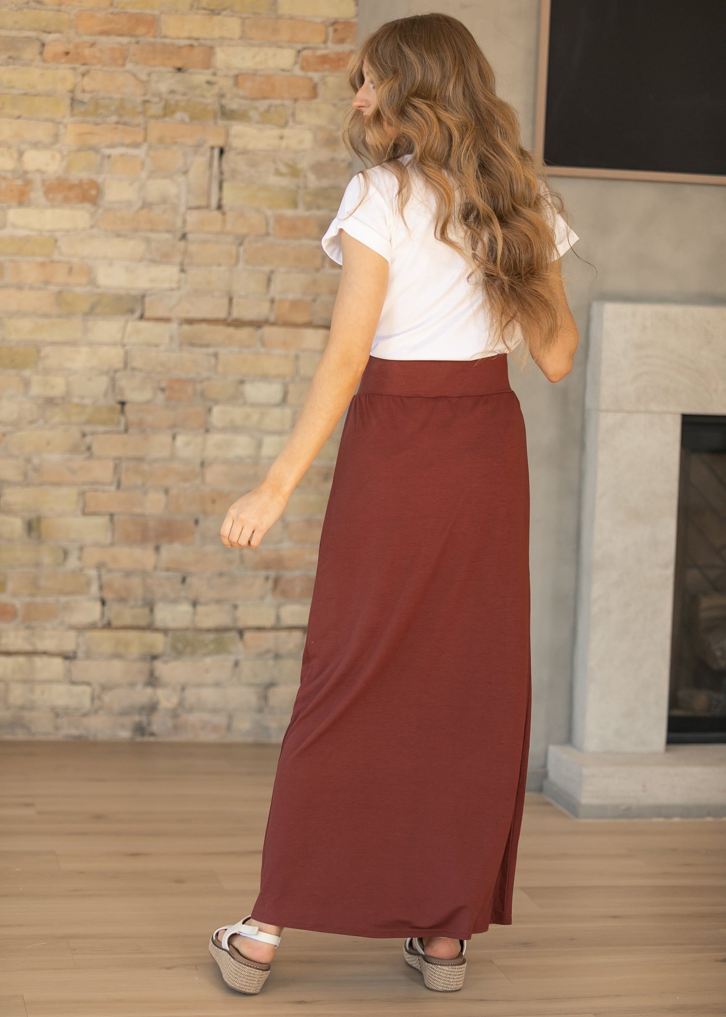 Clarise Rust Premium Knit Maxi Skirt