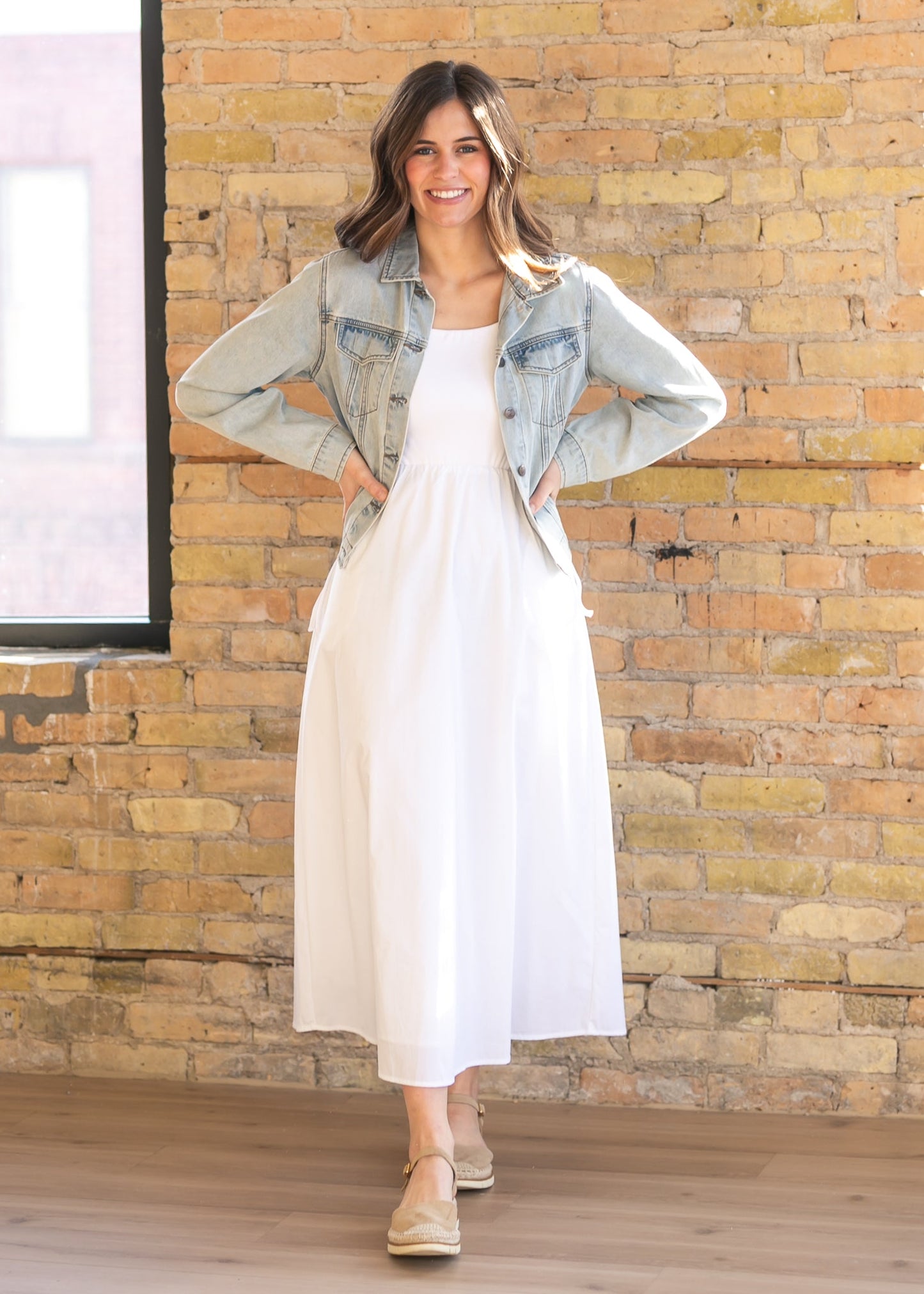 Eleanor White A-line Maxi Dress - FINAL SALE