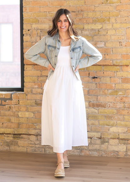 Eleanor White A-line Maxi Dress - FINAL SALE