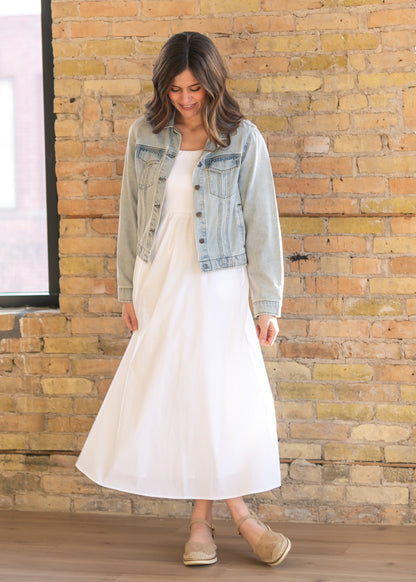 Eleanor White A-line Maxi Dress - FINAL SALE