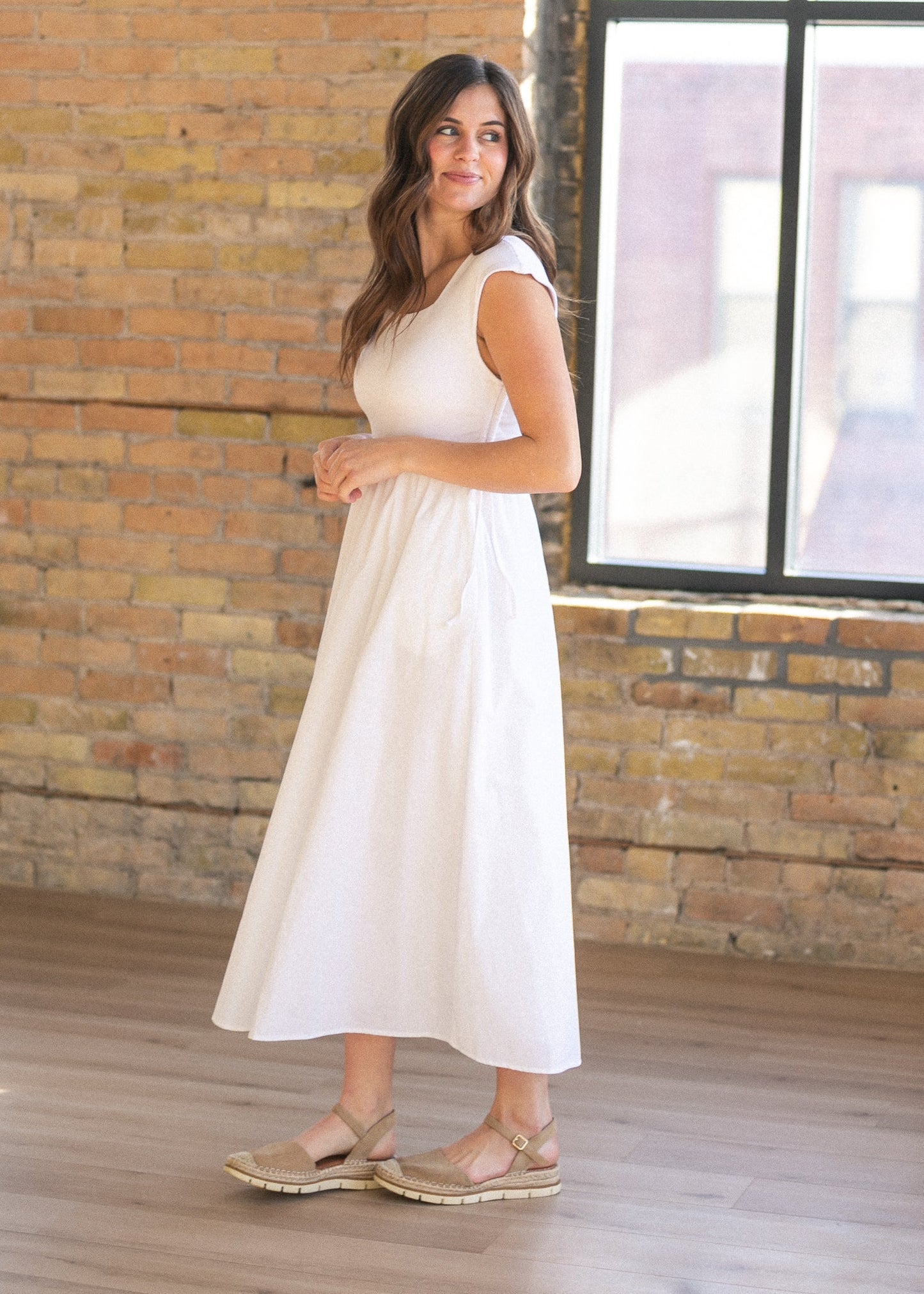Eleanor White A-line Maxi Dress - FINAL SALE
