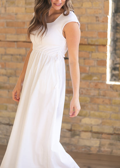 Eleanor White A-line Maxi Dress - FINAL SALE