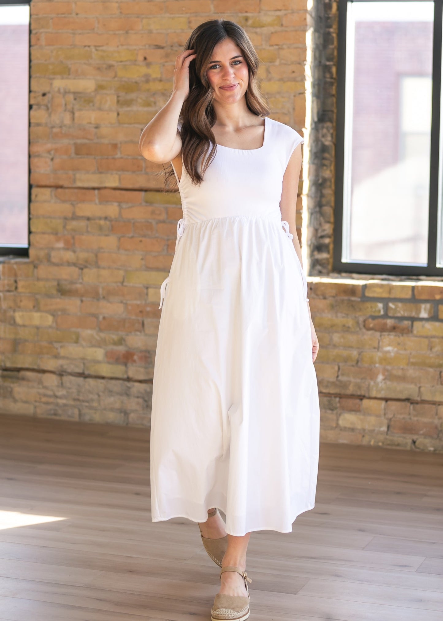 Eleanor White A-line Maxi Dress - FINAL SALE