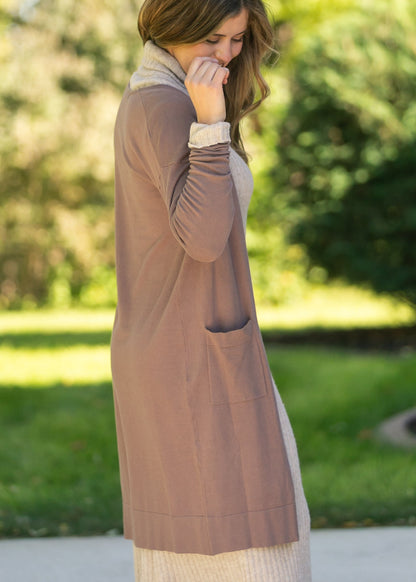 Essential Toffee Long + Soft Cardigan