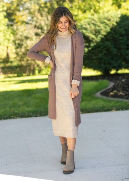 Essential Toffee Long + Soft Cardigan
