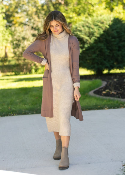 Essential Toffee Long + Soft Cardigan