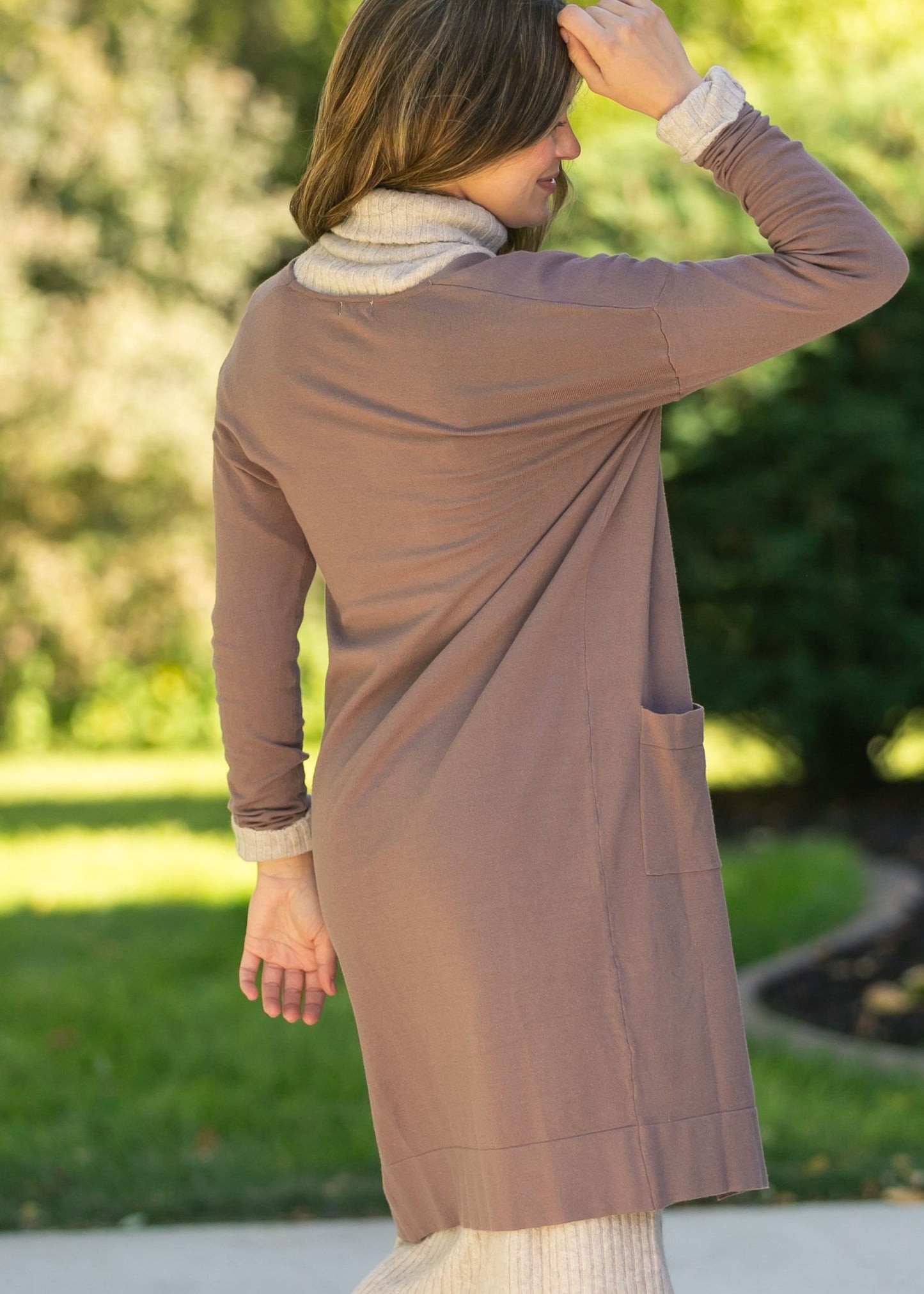 Essential Toffee Long + Soft Cardigan