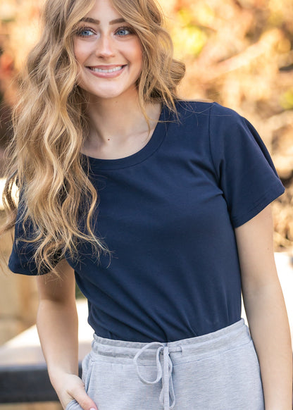 Essential Navy Flutter Sleeve Top