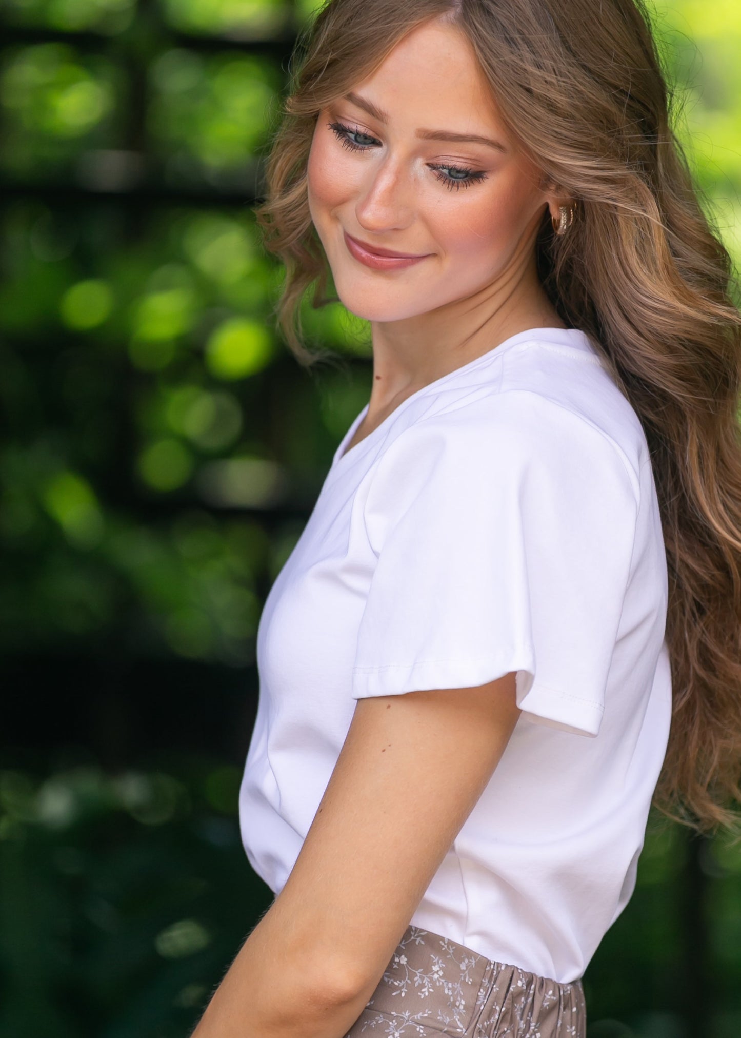 Essential V-neck Flutter Sleeve Top - FINAL SALE
