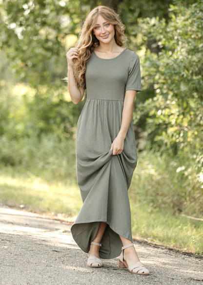 Jasmine Olive Ribbed Maxi Dress