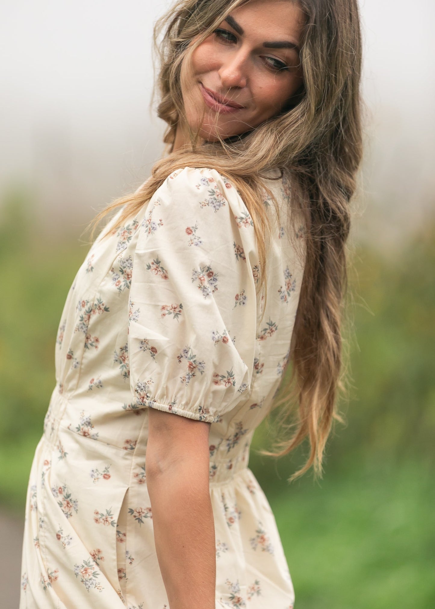 Katrina Half Sleeve Floral Midi Dress - FINAL SALE