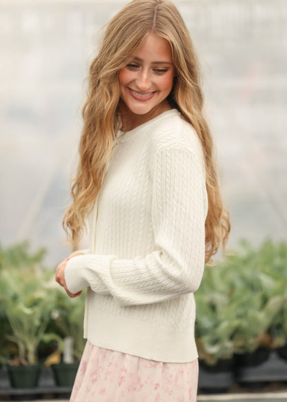 Mason White Button Up Cardigan